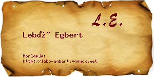 Lebó Egbert névjegykártya